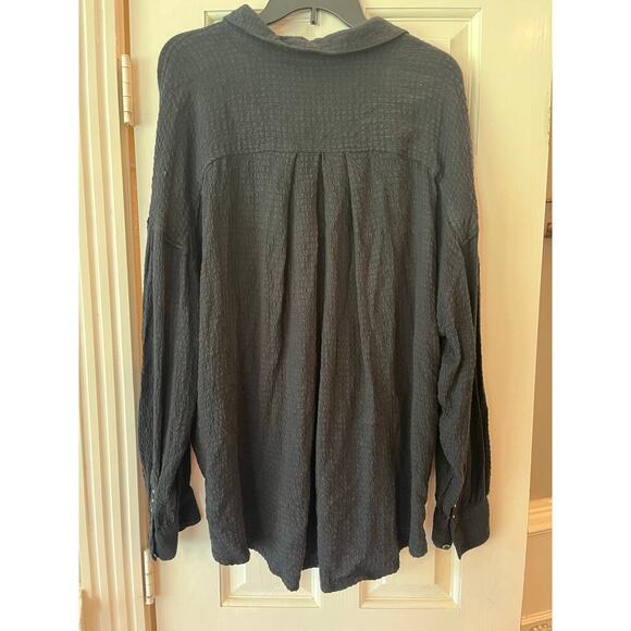 We the Free Oversized Boxy Gauzy Loose Button Up Women XS Neutral Boho Beachy - Picture 4 of 9